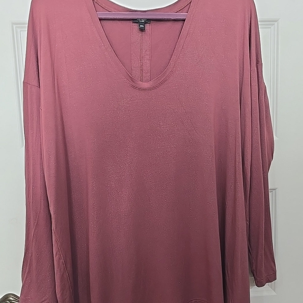 Express Women's Plum V-Neck Top Sz L
